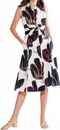 Nic+Zoe Sydney Stamped Flowers Shirt Dress In Multi