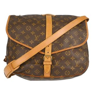 Louis Vuitton Saumur Monogram Canvas Brown Canvas Handbag (Pre-Owned)