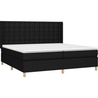 vidaXL Vidaxl - Cama Box Spring Con Colch&oacute;n Tela Negro 200x200 Cm