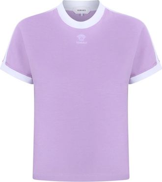 Versace Lavendel katoenen T-shirt - Dames - T-shirts - Paars - M - Katoen - Tops