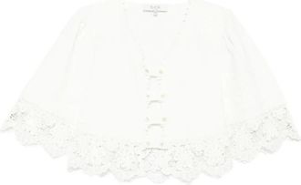 Sea New York Blusa con bordo in pizzo - Bianco