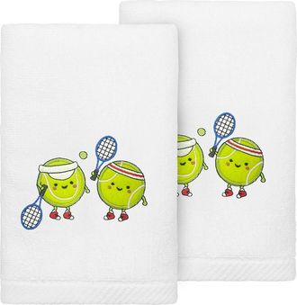 Linum Home Textiles 2-Pack Embroidered Hand Towel in White Tennis at Nordstrom Rack