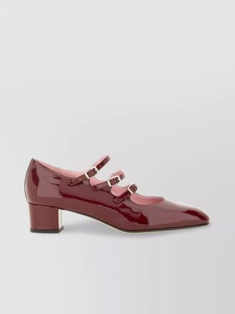 Carel kina block heel patent finish pumps