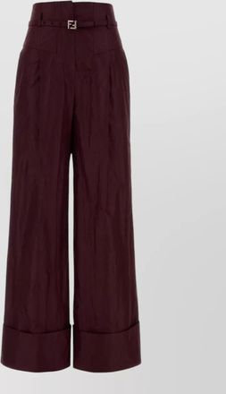 Fendi taffeta high waist wide leg trousers
