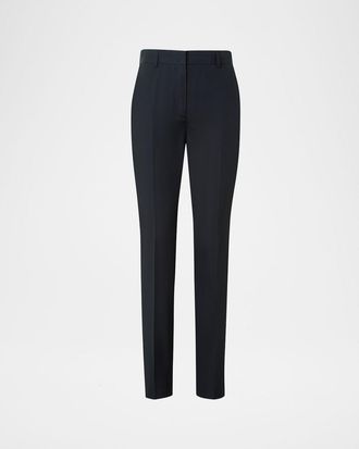 Akris Flavin Cotton Poplin Tapered-Leg Ankle Pants