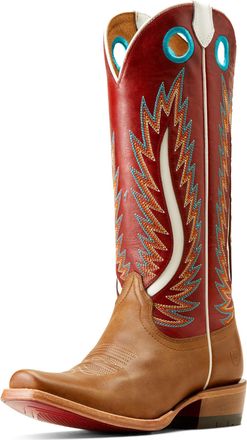 Ariat Womens Futurity Fort Worth Narrow Cutter Toe Western Boot in Dulce De Leche Bolero Red, B Medium Width, Size 3, by Ariat