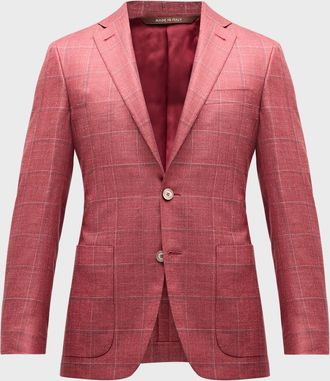 Canali Men & apos;s Windowpane Sport Coat