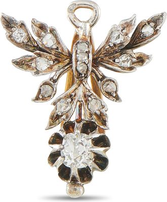 Luxury Bazaar Antique 18K Rose Gold and Silver 0.40ct Diamond French Pendant MF02-091426