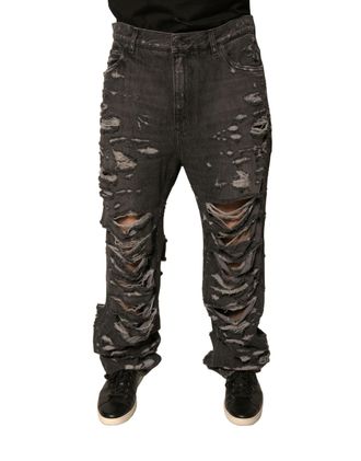 Dolce & Gabbana Distressed Denim Jeans - Black