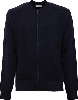 Paolo Pecora Round-neck Truien - Heren - Vesten met rits - Blauw - S - Hoodies & sweatvesten