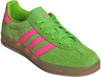adidas Gazelle Indoor Sneaker in Lucid Lime/Lucid Pink/Gum at Nordstrom, Size 5.5