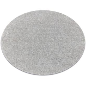 RugsX Rugsx - Alfombra Buenos Circulo 7005 Shaggy Liso, De Un Solo Color Plata Grey Circulo 120 Cm