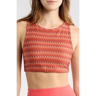 Beyond Yoga Open Back Activewear Bra in Paprika Chevron at Nordstrom Rack, Size X-Small