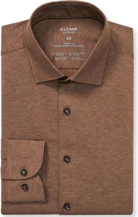 Olymp Olymp, Heren, Overhemden, Bruin, Maat: XS Katoen