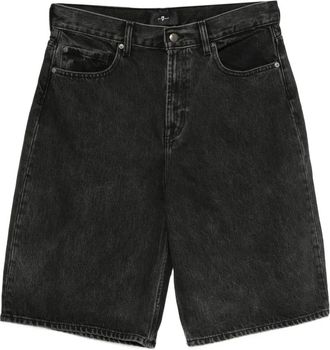 7 For All Mankind Shorts denim in cotone - Nero