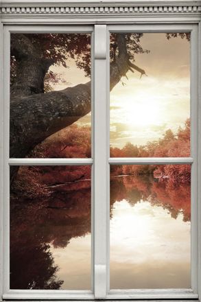 Queence Wandsticker »Fluss« Wandsticker, Wandbild, selbstklebend, 3D, Fenster