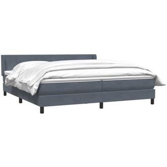 vidaXL Cama Box Spring Con Colch&oacute;n Terciopelo Gris Oscuro 180x220 Cm Vidaxl