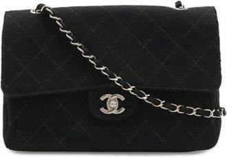 Chanel Borsa a spalla Matelass&eacute; in cotone e pelle Pre-owned - - Pre-owned - Donna - Nero - ONE SIZE