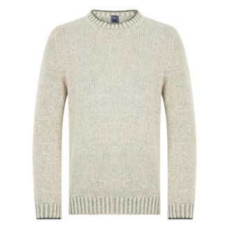 Fedeli Round-neck Knitwear, male, Beige, Size: L Elegant and Versatile Long Sleeve Sweater
