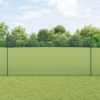 Berkfield Home Welded Wire Fence with 11 U Posts Green 1.6x25 m Steel
