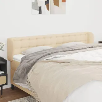 vidaXL Cabecero De Tela Color Crema 163x23x78/88 Cm Vidaxl