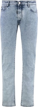 Moorer Jeans con effetto schiarito - Blu