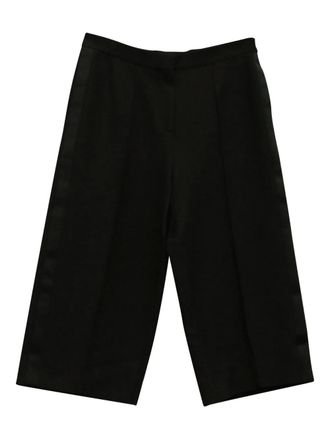 Valentino Garavani wide-leg side-stripe trousers - women - Wool Blend/Silk - 38 - Black