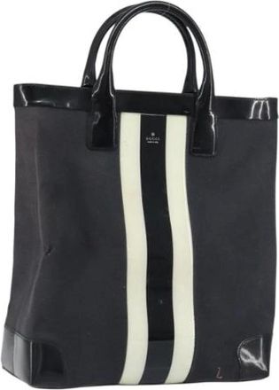 Gucci Pre-owned Tote Bags, female, Black, Size: ONE SIZE Pre-owned Canvas Tote Bag