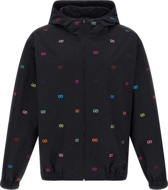Gucci Multicolor Fil Coupé Jacket Puffer Jackets Nero-Uomo