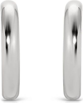 Ettika Medium Thick Classic Hoop Earrings in Rhodium at Nordstrom