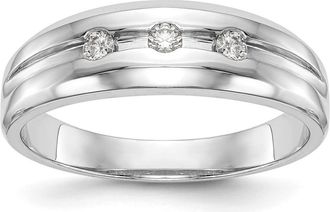 Diamond2Deal 14k White Gold Lab Grown Diamond Wedding Band Ring 0.15Ct Clarity- VS Color- G-H
