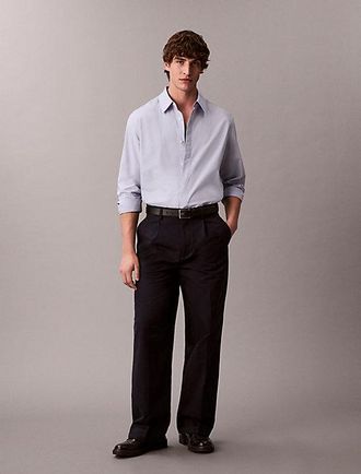 Calvin Klein Camisa Con Botones Holgada De Color Liso