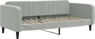 vidaXL Vidaxl - Sofá cama sin colchón terciopelo gris claro 100x200 cm
