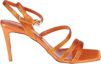 NCUB Oranje Satijnen Sandalen - Dames - Sandalen met hakken - Oranje - 37 EU - Satijn - Schoenen
