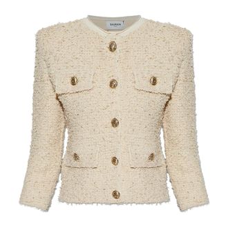 Balmain Giacca con filo di lurex - - Jackets - Donna - Beige - 2XS