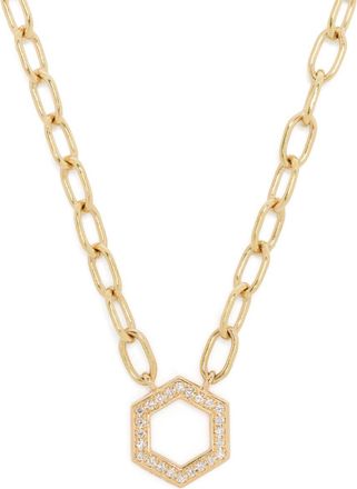 Harwell Godfrey 18K Yellow Gold Cable Chain Foundation Diamond Necklace - Womens - Diamond/18kt Yellow Gold