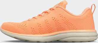 Athletic Propulsion Labs Womens Techloom Breeze Sneaker In Neon Peach/pristine