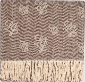 Liu Jo Sciarpa in misto viscosa con logo jacquard e bordi sfrangiati