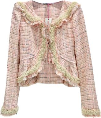 Emanuel Ungaro Pink Lesage Tweed Jacket Size S