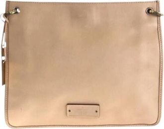 Gucci Pre-owned Leather Shoulder Bag Pochette - Dames - Vintage Tassen - Beige - ONE Size - Leer - Vintage