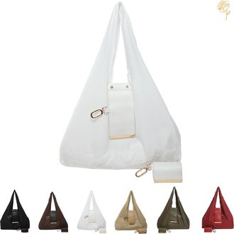 Generic The Compact, Multi-Functional Key Tote That Fits in Your Pocket, Compact Pocket-Fit Tote Bag, Large Capacity Shopping Bag (White)