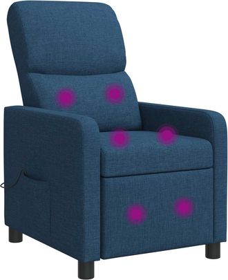 vidaXL Recliner Azul Tela Vidaxl