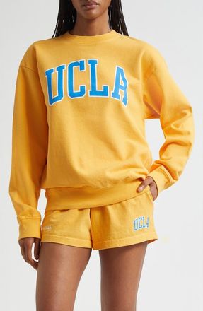 Sporty & Rich UCLA Ivy Fleece Logo Graphic Sweatshirt in Bruin Gold at Nordstrom, Size Small