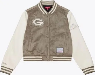 Mitchell & Ness Womens Mitchell & Ness Tan Green Bay Packers Full-Snap Varsity Jacket at Nordstrom, Size Xx-Large