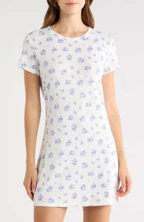 Honeydew Intimates Blissful Pointelle Sleep Dress in White Ditsy at Nordstrom, Size X-Small