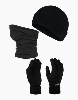 Regatta Mens Regatta Professional Mens Hat And Gloves Set - Black - Size: ONE size