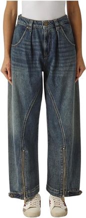 Pinko Pinko, Jeans, Dames, Blauw, W29, Katoen, Sicuro Zip Broeken