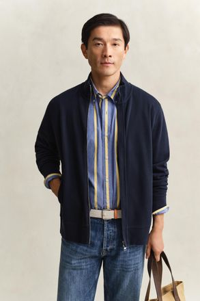 GANT Men Sacker Rib Zip Sweatshirt (XXXL) EVENING BLUE