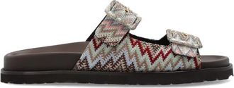 Missoni Slippers met Patroon - Dames - Sandalen - Veelkleurig - 41 EU - Leer - Schoenen