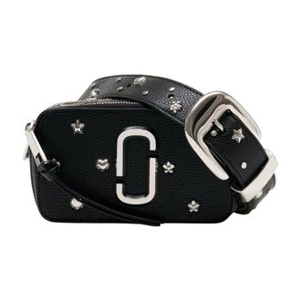 Marc Jacobs Womens Studded Leather Crossbody Bag Black Cowhide